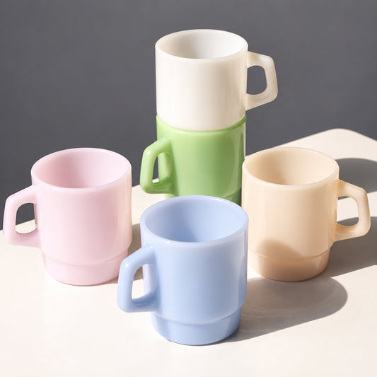 Milk Glass Coffee Mug