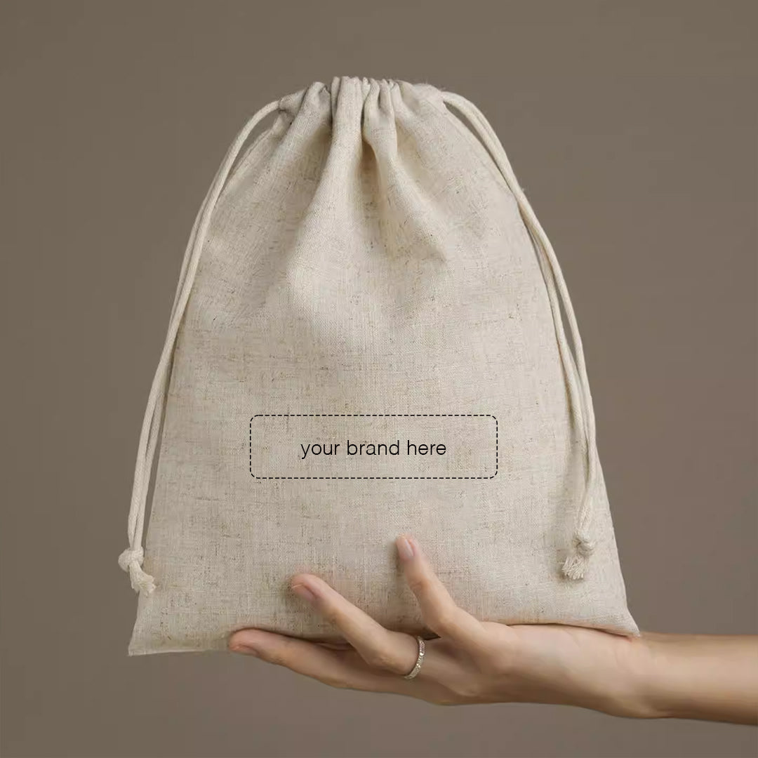 Bamboo-Linen Drawstring Pouch