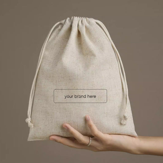Bamboo-Linen Drawstring Pouch