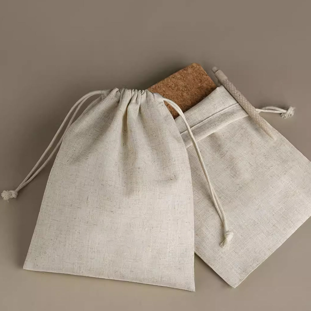 Bamboo-Linen Drawstring Pouch