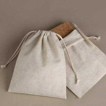 Bamboo-Linen Drawstring Pouch