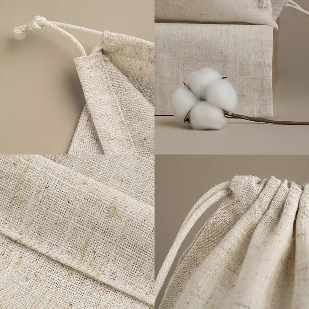 Bamboo-Linen Drawstring Pouch
