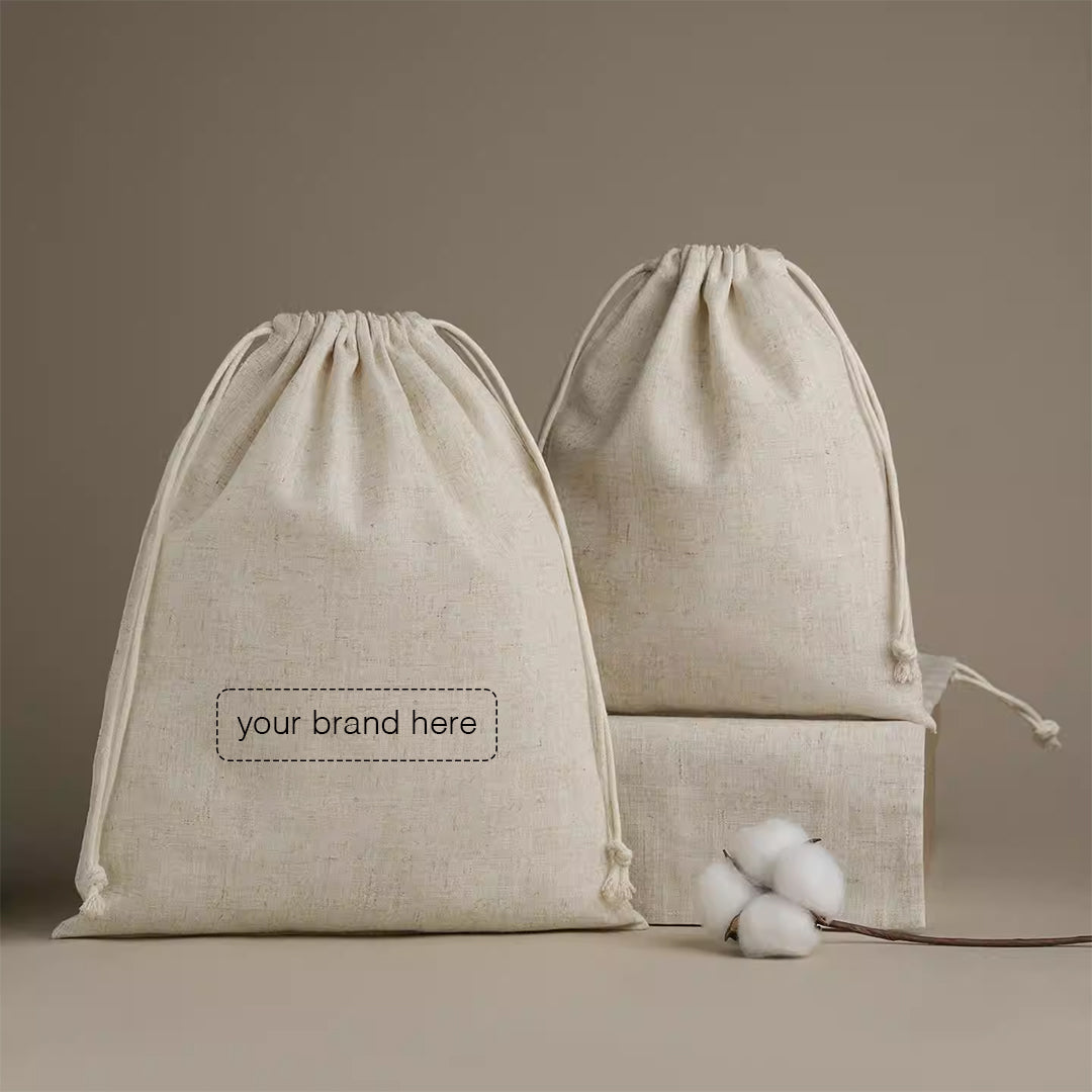 Bamboo-Linen Drawstring Pouch