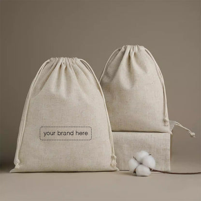Bamboo-Linen Drawstring Pouch