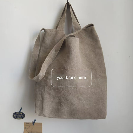 Cotton Linen Double Handle Tote