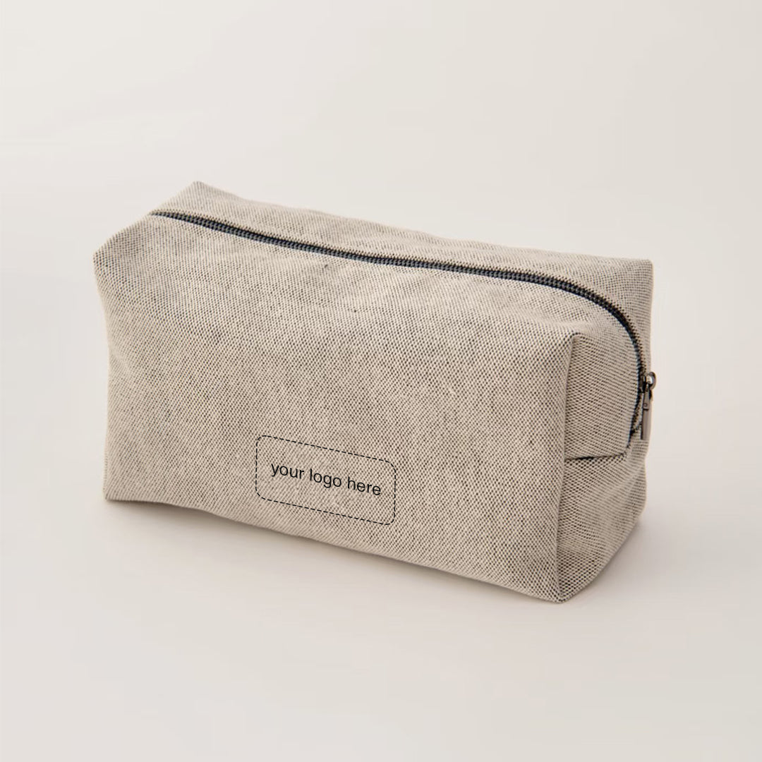 Cotton Linen Blend Toiletry Bag