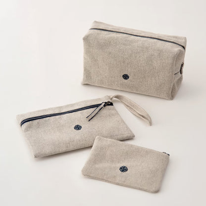 Cotton Linen Blend Toiletry Bag