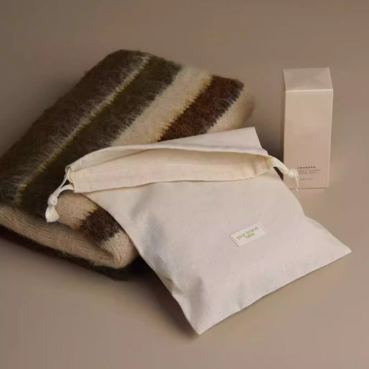 Drawstring Pouch with Logo Tag