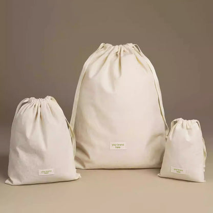 Drawstring Pouch with Logo Tag
