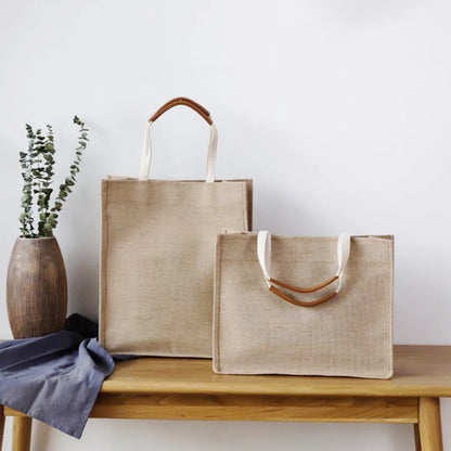 Jute Shopping Bag - Wrapped Handles